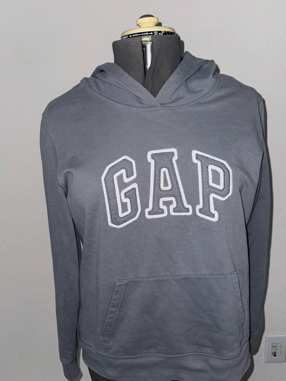 GAP Gray Hooded Sweatshirt with Navy Tag